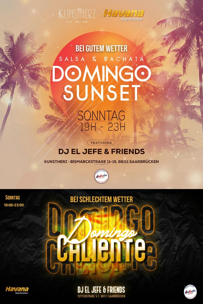 Flyer von Domingo Sunset/Domingo Caliente