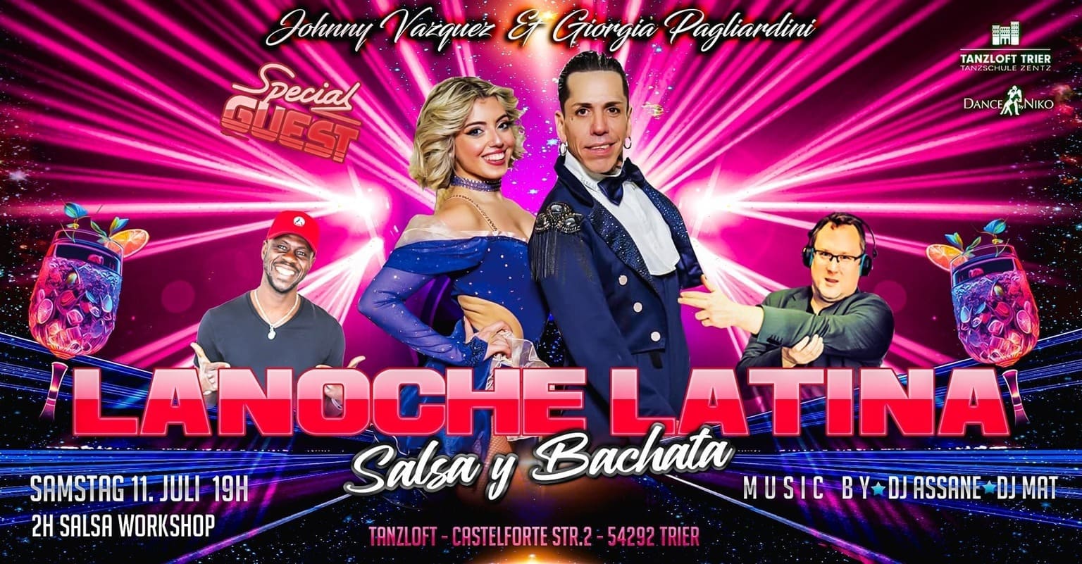 Flyer de La Noche Latina