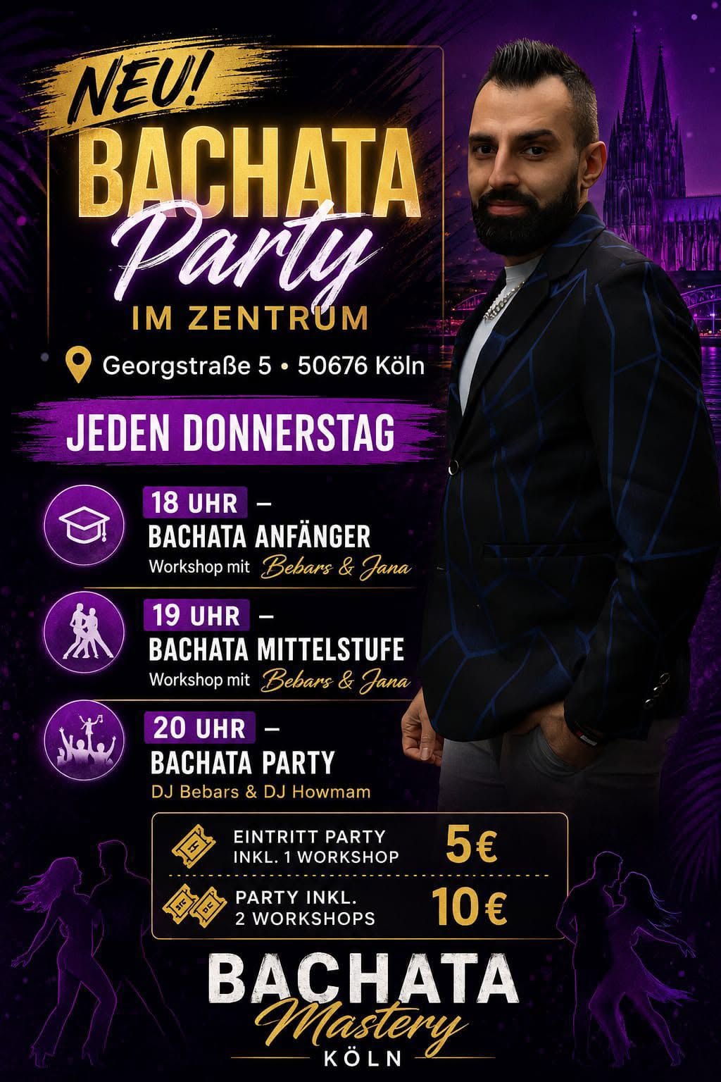 Flyer von Bachata Party im Zentrum
