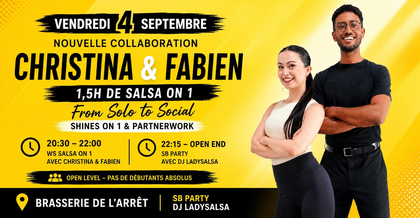 Flyer von New!! SB Party with 1,5h Salsa WS by Christina&Fabien