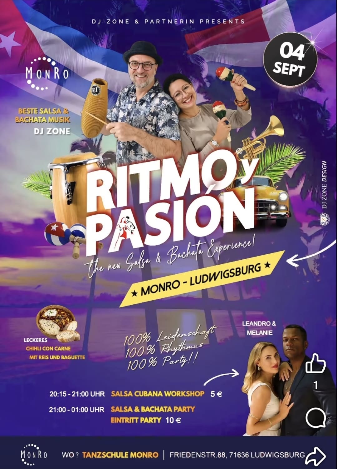 Flyer de RITMO Y PASIĂN