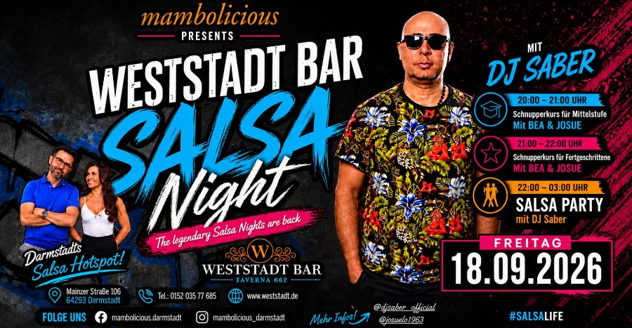 Flyer von Weststadt Bar Salsa Night – The Legendary Salsa Nights Are Back